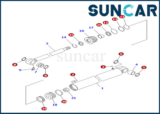 Buy 707-98-22890 7079822890 Boom Swing Cylinder Service Kit Komatsu Fits PC27MR-3 PC27MR-2 online manufacture