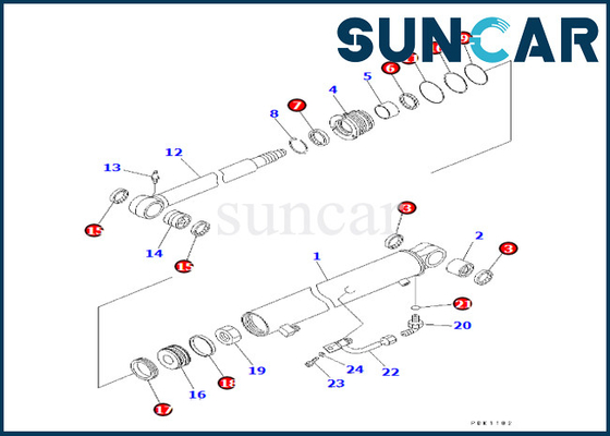 Buy 707-98-22840 7079822840 Komatsu Arm Cylinder Seal Repair Kit Fits PC30R-8 Arm Cylinder Seal Kit online manufacture