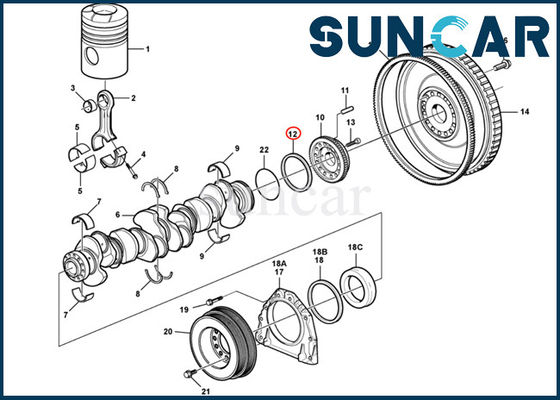 buy High-quality Wear-resistant Crankshaft Oil Seal VOE20441481 SUNCARVO.L.VO For EC700B DEUTZ D16C D16E D13 online manufacture