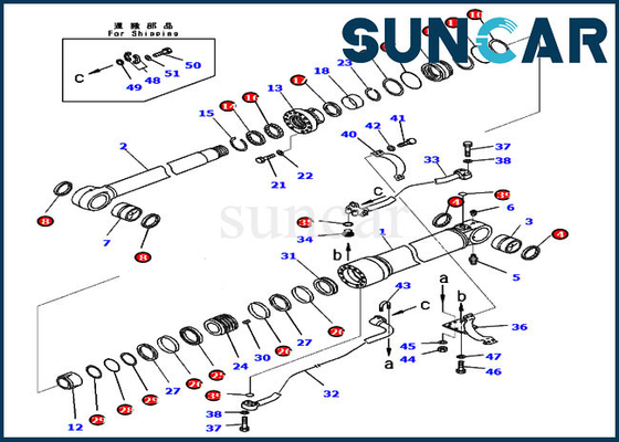 Buy 707-99-58031 7079958031 Boom Service Kit Cylinder Seal Kit For KOMATSU PC350-8 PC300-8 PC300LC-8 online manufacture