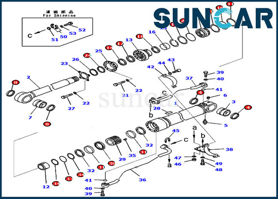 Buy PC300-8 Komatsu 707-99-59362 Boom Cylinder Repair Kit 7079959362 Hydraulic Replacement Oil Seal Kit online manufacture