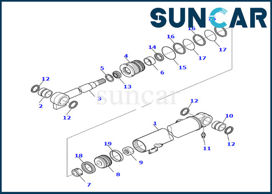 Buy Boom Cylinder Sealing Kit 878000537 Komatsu For PC35R-8  Boom Cylinder Seal Repair Kit online manufacture