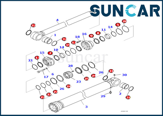 Boom Cylinder Sealing Kit Komatsu 7219802600 721-98-02600 For PC360LCI-11 PC390LCI-11