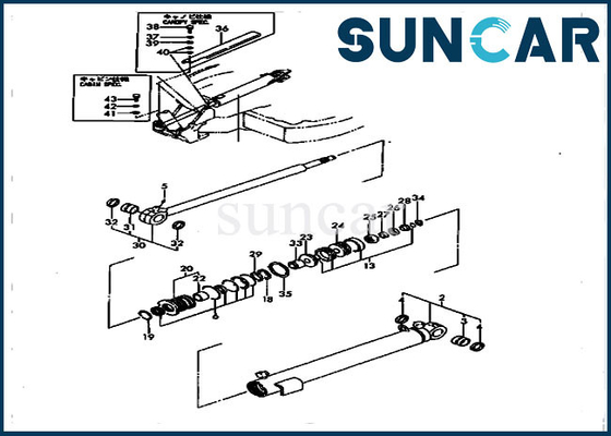 Buy Komatsu Inner Parts YM172168-72201 Excavator Service Kit Swing Cylinder For PC30FR-1 PC30FR-2 Seal Kit online manufacture