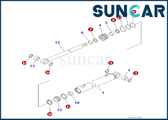 Buy 707-98-23860 7079823860 Oil And Wear Resist Slide Cylinder Seal Kit Komatsu For PC38UU-3 PC45MR-1 PC45MRX-1 online manufacture