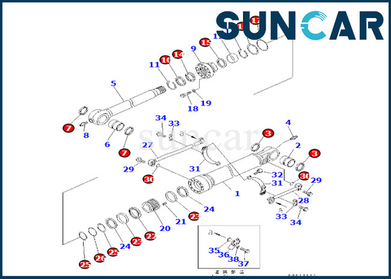 Buy Bucket Cylinder Seal Kit 707-99-66240 7079966240 Komatsu For PC400-7 PC300LL-7E0 PC350LL-7E0 online manufacture
