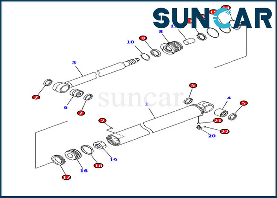 Buy PC35MR-3 PC30MR-3 KOMATSU 707-98-23870 7079823870 Arm Seal Kit Hydraulic Cylinder online manufacture