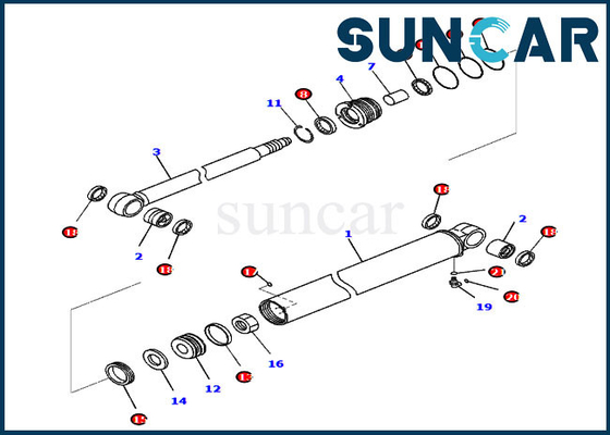 Buy 707-98-23970 Arm Service Kit PC35MR-3 PC35MR-5 Komatsu Excavator Cylinder Seal Kit online manufacture