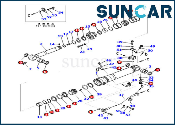 Buy 707-99-72080 Seal Kit Arm Cylinder Repair Kit Komatsu PC360LC-10 PC390LC-10 Service Kits online manufacture