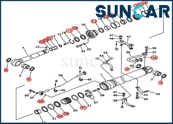 Buy 707-99-69500 7079969500 Arm Cylinder Seal Repair Kit Fits Overseas Version PC450-6 PC450LC-6 Komatsu online manufacture