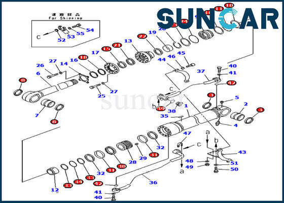 buy 707-99-65210 Komatsu Boom Seal Repair Kit For PC400-7 PC400LC-7 Excavator Replacement Service Parts online manufacture