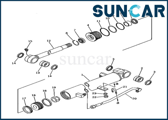 Bucket Cylinder Sealing Kit Komatsu 20T-63-02080 20T6302080 Bucket Cylinder Repair Kit Fits PC40-6