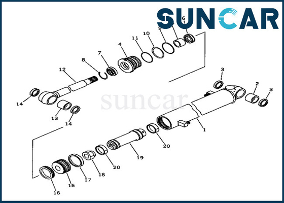 Arm Cylinder Sealing Kit 20T6302160 20T-63-02160 Arm Cylinder Seal Kit Komatsu Fits PC40-6