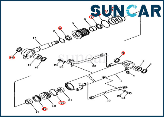 707-98-26560 Komatsu 7079826560 Boom Cylinder Seal Kit For PC40-7 Boom Cylinder Seal Repair Kit