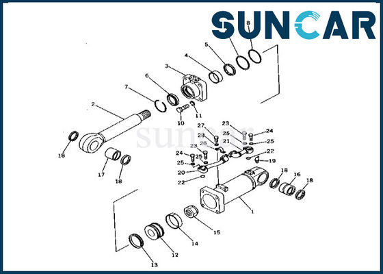 buy Komatsu Bottom Dump Cylinder Seal Kit 2086395300 208-63-95300 For PC400-1 PC400LC-1 Bottom Dump Cylinder Repair Kit online manufacture