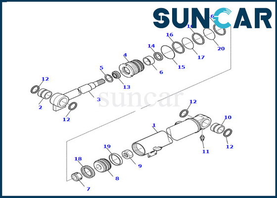 Best-selling Boom Cylinder Seal Repair Kit Boom Cylinder Seal Kit 878000659 Komatsu For PC45R-8