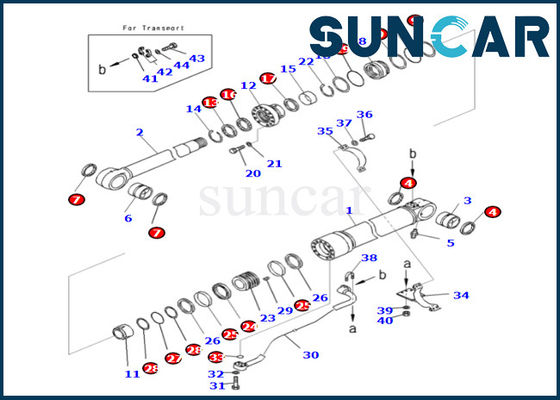 Buy Boom Cylinder Seal Kit 721-98-00560 7219800560 For PC490LC-10 PC490HRD-11E0 Komatsu Boom Cylinder Seal Repair Kit online manufacture