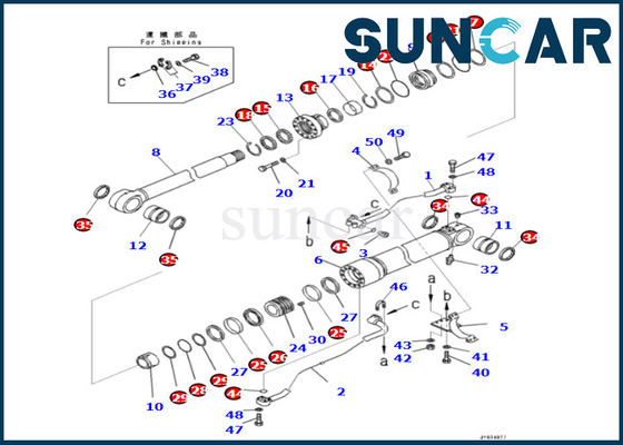 Komatsu Boom Cylinder Sealing Kit 707-99-72131 7079972131 Boom Cylinder Seal Kit For PC500LC-8R PC500LC-8