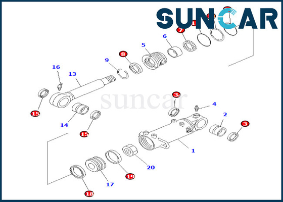 Buy 707-98-35520 7079835520 Blade Cylinder Seal Kit Fits PC50UU-2 Komatsu Blade Cylinder Repair Kit online manufacture