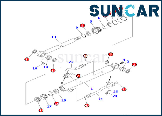 707-98-25960 7079825960 Bucket Cylinder Seal Kit For PC58UU-3 Komatsu Bucket Cylinder Sealing Kit