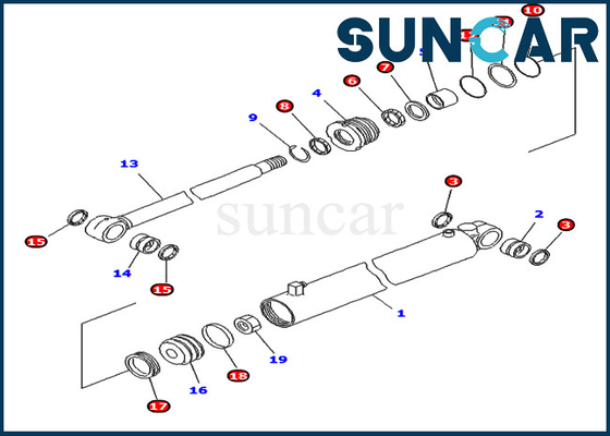 707-99-14400 7079914400 Excavator Service Kit Komatsu Parts PC400LC-6Z Fits For Pipe Looper Cylinder