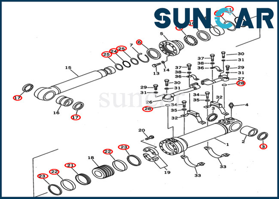 Buy Boom Cylinder Oil Seal Kit 707-99-67140 Replacement Service Kit Fits KOMATSU PC400ST-6 PC400ST-6LC online manufacture