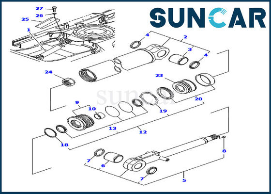 buy Blade Cylinder Repair Seal Kit YM172151-72940 Komatsu Service Kits For PC40FR-1 PC50FR-1 Models Excavator online manufacture