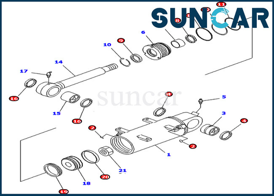 PC40MR-2 PC50MR-2 Seal Kit For Komatsu 707-98-34670 7079834670 Blade Hydraulic Cylinder Service Kit