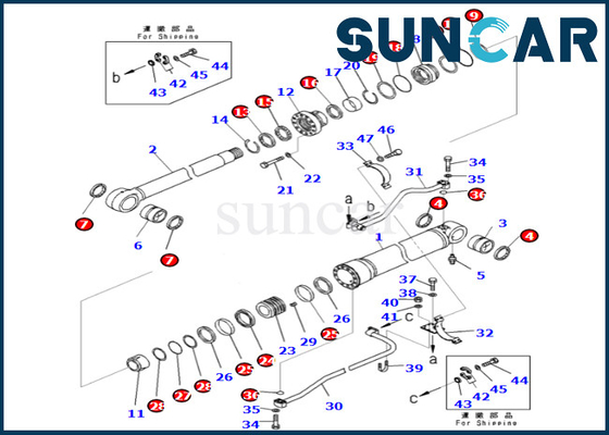 707-99-68480 7079968480 Boom Cylinder Seal Kit Komatsu Fits PC700LC-8E0 PC650LC-8E0