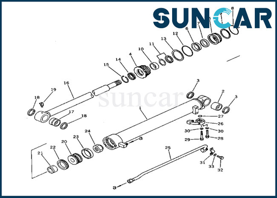 Buy Arm Cylinder Replacement Kit 201-63-33300 2016333300 Komatsu Arm Cylinder Seal Kit For PC60U-3 online manufacture