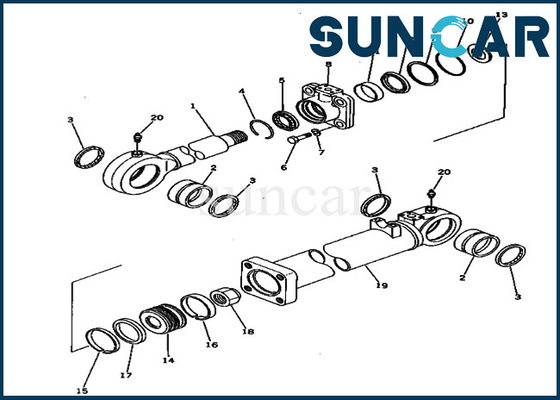 Buy 209-63-96101 2096396101 Bottom Dump Cylinder Service Kit Fits For Model PC650-1 Komatsu Repair Kits online manufacture