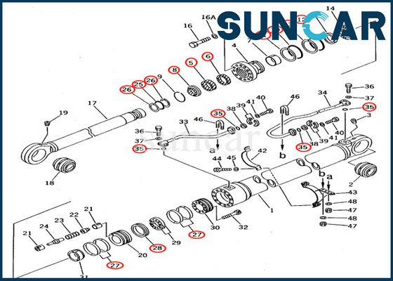 Buy PC650-5 PC710-5 Komatsu Service Kit Parts 707-99-77220 7079977220 Boom Cylinder Oil Sealing Kit online manufacture