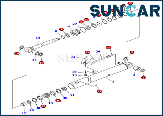 Buy PC70-8 Komatsu 707-99-36710 7079936710 Boom Hydraulic Cylinder Seal Kit Replacement Kits online manufacture