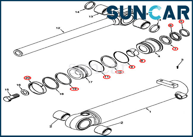 Hercules Seal Kit For Case 70XT Loader Bucket Tilt Cylinder – Replaces 86614269