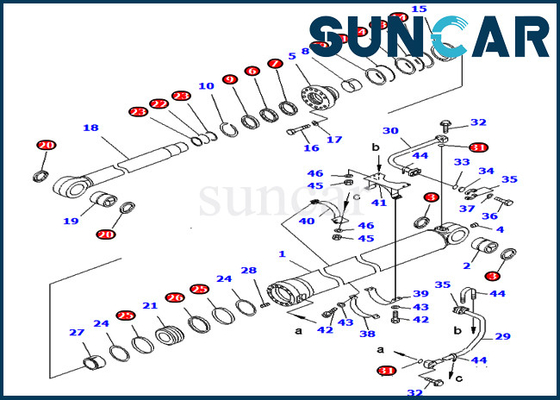 Service Kit 707-99-68650 7079968650 Bucket Cylinder Oil Seal Kits For PC750-6 PC750SE-6 Komatsu