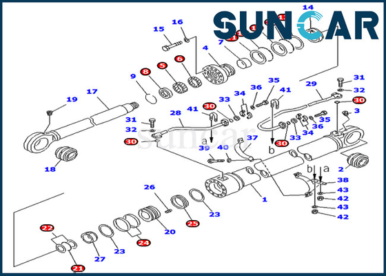 707-99-77300 7079977300 Boom Repair Seal Kit Hydraulic Cylinder Fits For Komatsu Models PC750LC-7 PC800-7