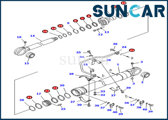 Komatsu 707-99-69690 7079969690 Bucket Cylinder Seal Kit For Models PC750-7 PC800-8 Overseas Version