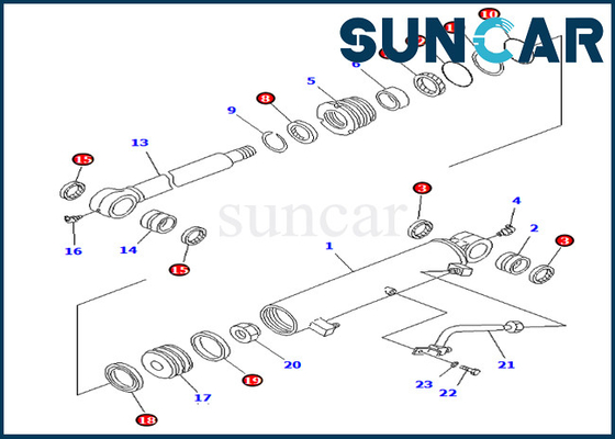 Boom Seal Kits 707-98-34560 7079834560 Offset Cylinder Service Kit For Komatsu Inner Parts PC75UU-2 PC75UU-3