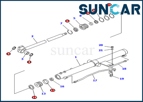 PC75UU-2 PC75UU-3 Komatsu 707-98-24830 7079824830 Excavator Slide Arm Cylinder Repair Seal Kit