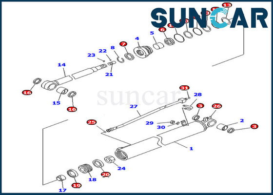 707-98-35310 7079835310 Arm Cylinder Seal Kit Fits For PC78US-8 PC78MR-6 PC88MR-6 Komatsu Inner Parts