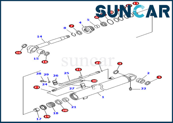 707-98-36700 7079836700 Boom Sealing Kit Hydraulic Cylinder For PC78MR-6 PC78US-6 Models Komatsu