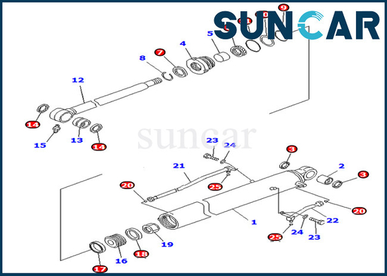 Komatsu 707-98-26720 7079826720 Bucket Seal Repair Kit Hydraulic Cylinder For PC78MR-6 PC78US-8 Excavator