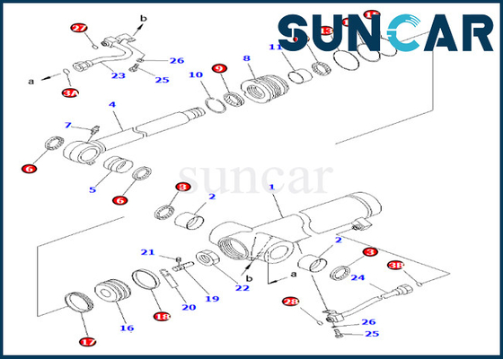 Inner Parts 707-98-36710 7079836710 Arm Repair Seal Kit Hydraulic Cylinder Fits Komatsu PC78UU-6