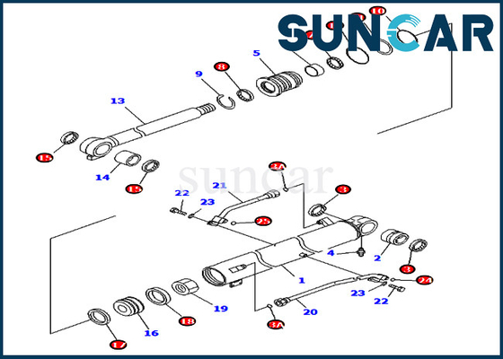 PC78UU-6 PC78UU-8 Komatsu 707-98-43300 7079843300 Boom Cylinder Seal Kit Excavator Replacement Kits