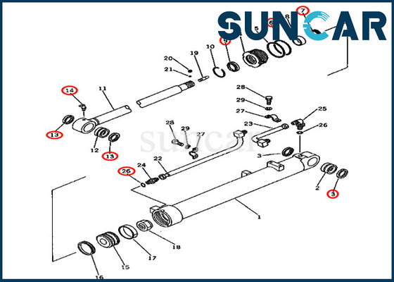 PC80-1 Arm Service Kit Repair Kits For 20X-63-66300 20X6366300 Komatsu Hydraulic Cylinder