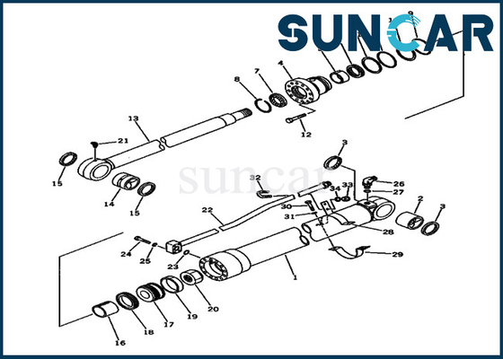 Komatsu PC80-3 PC80LC-3 20X-63-02020 20X6302020 Excavator Hydraulic Arm Cylinder Seal Repair Kit