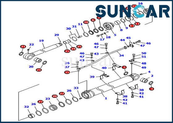 707-99-68470 7079968470 Arm Excavator Seal Kit Hydraulic Cylinder Fits Komatsu PC800LC-8 PC850-8