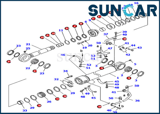 PC800-8E0 PC800SE-8E0 Komatsu 707-99-78410 7079978410 Excavator Cylinder Service Kit Parts