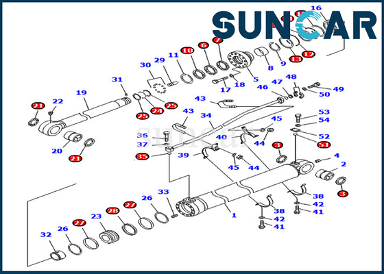 Arm Sealing Kit 707-99-76150 7079976150 Cylinder Repair Seal Kit For PC800-8K PC800LC-8 Models Komatsu