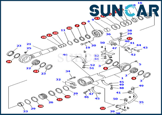 PC800SE-8 PC800-8K 707-99-78780 7079978780 Bucket Seal Repair Kit Komatsu Hydraulic Cylinder